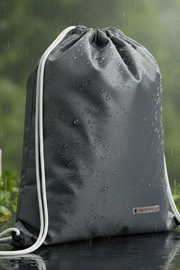 Rakerplus Antrasit 32x45 cm Su Geçirmez Büzgülü Krampon ve Spor Çantası