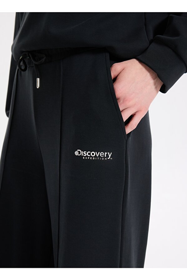 Discovery Expedition D5WL-EA3585 Siyah Relaxed Düz Kadın Eşofman Altı