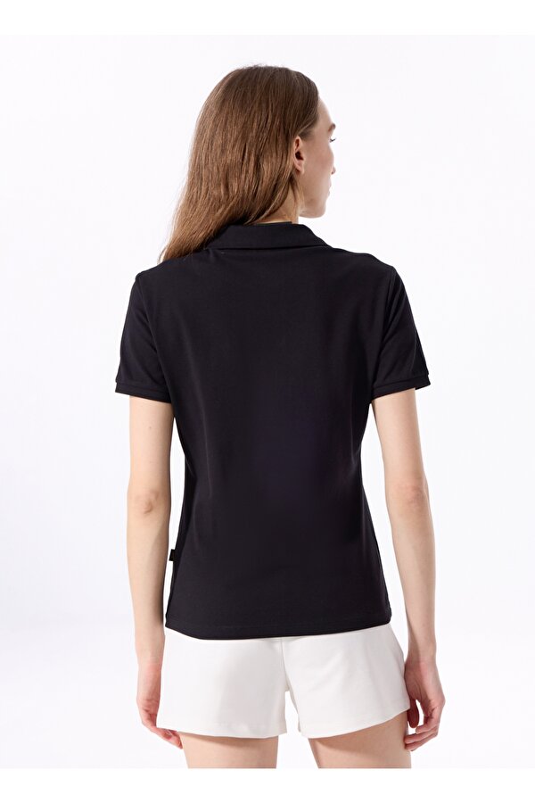 Jeep Düz Siyah Kadın Polo T-Shirt