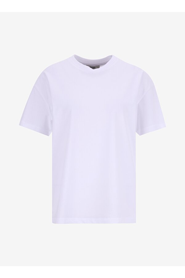 Bisiklet Yaka Düz Beyaz Kadın T-Shirt PBF5WL-TST9524