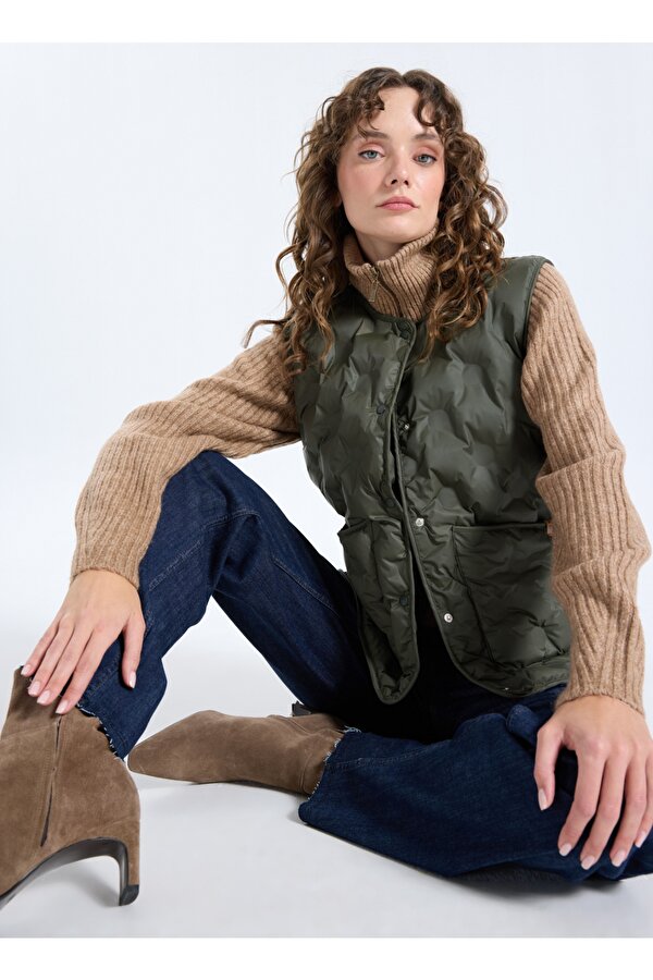 Jeep Haki Kadın Şişme Yelek J5WL-YLK7015