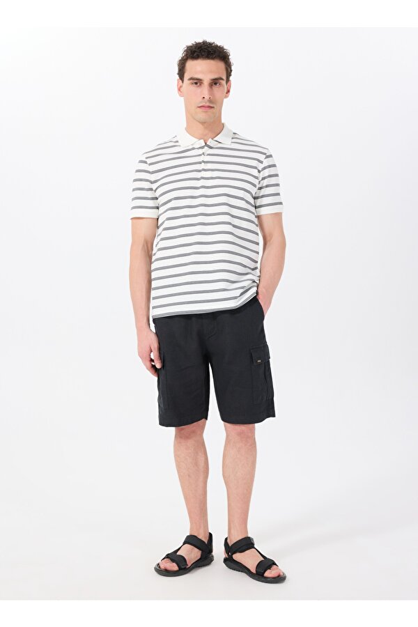 Jeep Çizgili Beyaz Erkek Polo T-Shirt J5SM-TST7383