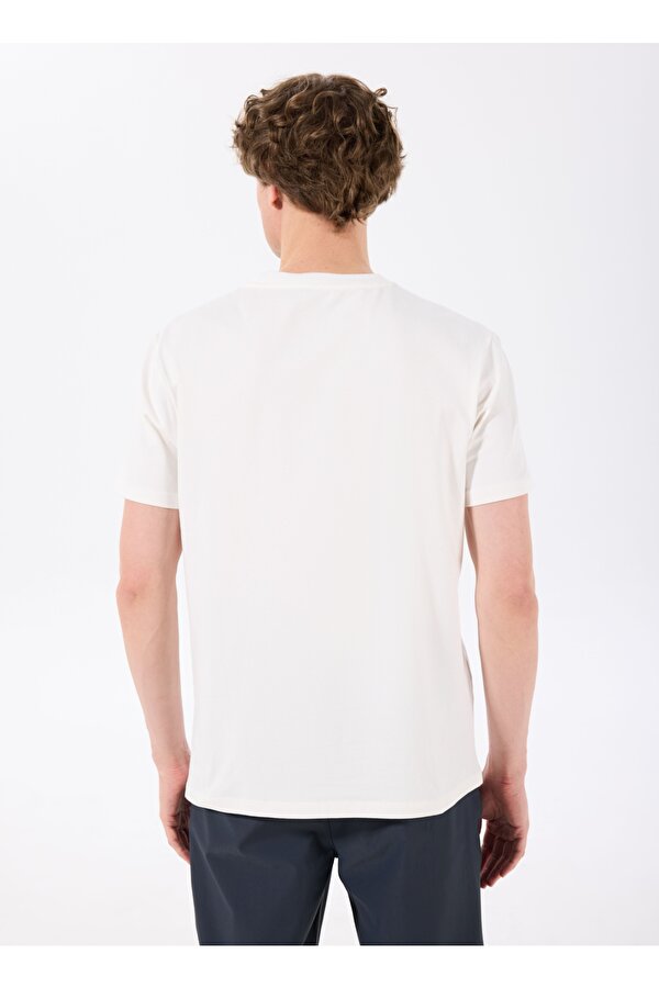 Discovery Expedition D5SM-TST3835 Ekru Bisiklet Yaka Relaxed Baskılı Erkek T-Shirt