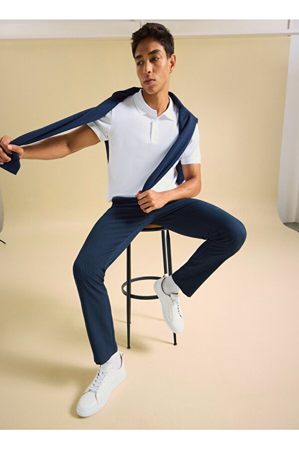 People by Fabrika Normal Bel Normal Paça Lacivert Erkek Chino Pantolon PBF5SM-PNT 5019