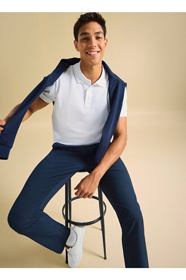 People by Fabrika Normal Bel Normal Paça Lacivert Erkek Chino Pantolon PBF5SM-PNT 5019