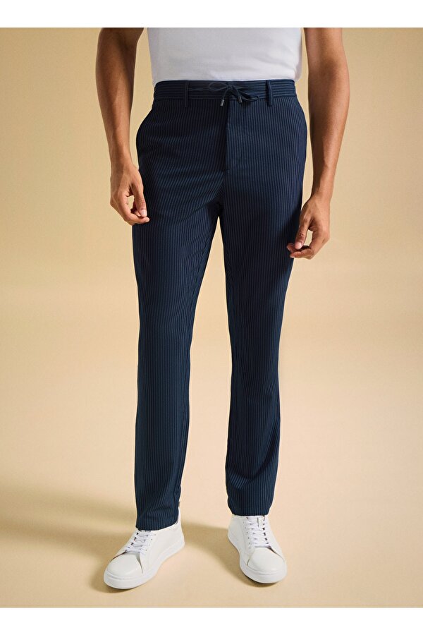 People by Fabrika Normal Bel Normal Paça Lacivert Erkek Chino Pantolon PBF5SM-PNT 5019