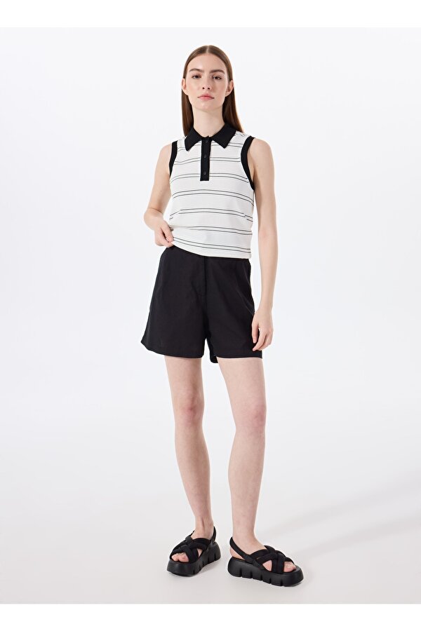 Jeep Lastikli Bel Standart Siyah Kadın Şort J5SL-SHT7109