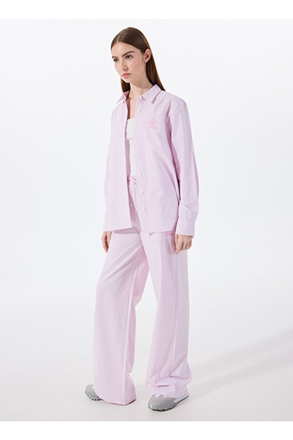 Jeep Lastikli Bel Bol Kesim Pembe Kadın Pantolon J5SL-PNT7010