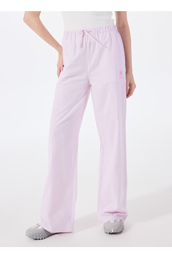 Jeep Lastikli Bel Bol Kesim Pembe Kadın Pantolon J5SL-PNT7010