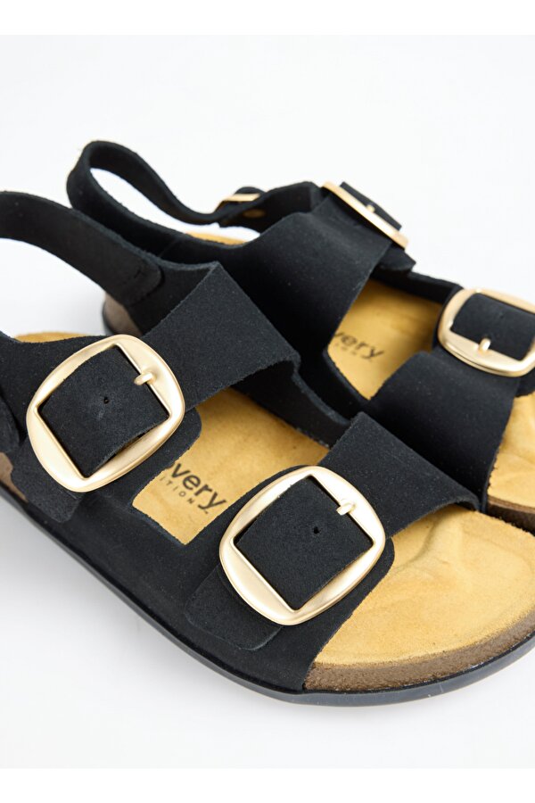 Discovery Expedition Deri Siyah Kadın Sandalet D-RAINA