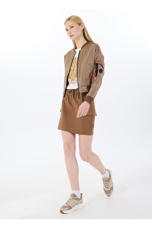 Discovery Expedition D5SL-ETK3580 Kahve Relaxed Düz Kadın Etek