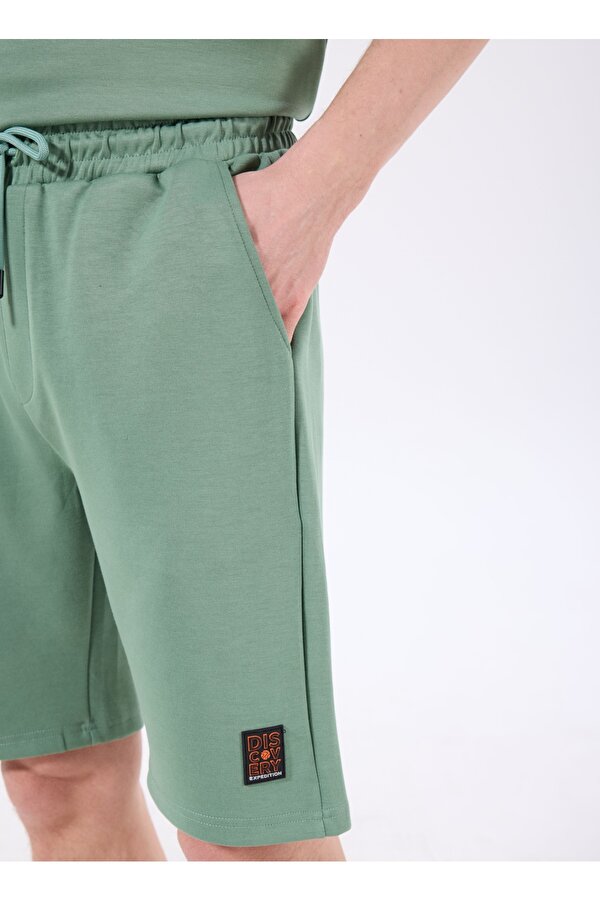 Discovery Expedition D4SM-SHT3221 Açık Haki Standart Düz Erkek Sweat Şort