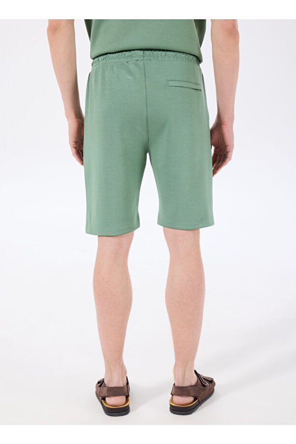 Discovery Expedition D4SM-SHT3221 Açık Haki Standart Düz Erkek Sweat Şort