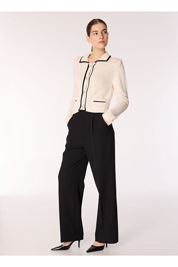 People by Fabrika Normal Bel Classic Fit Siyah Kadın Pantolon SPBFWL-PNT5558