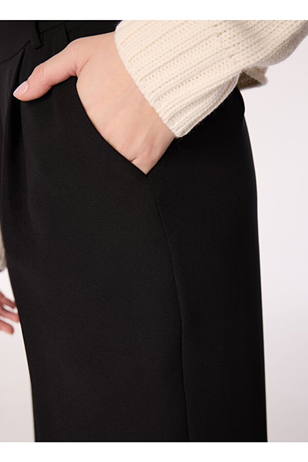 People by Fabrika Normal Bel Classic Fit Siyah Kadın Pantolon SPBFWL-PNT5558