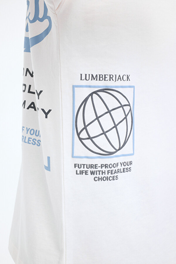 Lumberjack ML DEXT 11-413401 5FX Ekru Erkek Kısa Kol T-Shirt