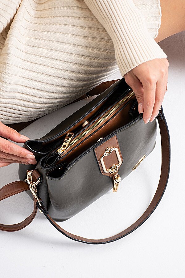 Ayakkabı Fuarı Elit 25KSNM1438C Kadın Omuz Çantası Haki