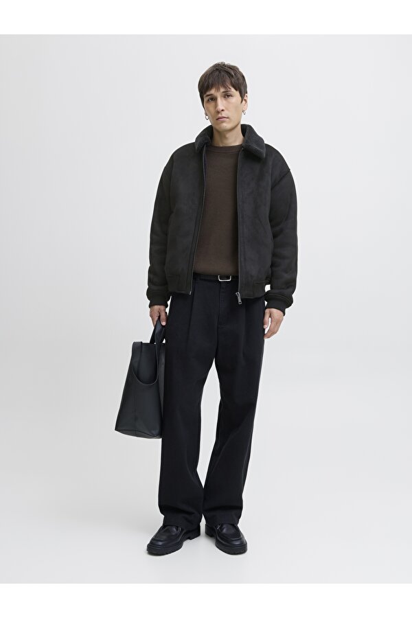 Jack & Jones Jack Jones Jprbluluke Bomber Jacket Sn Erkek Siyah Mont 12282444-02