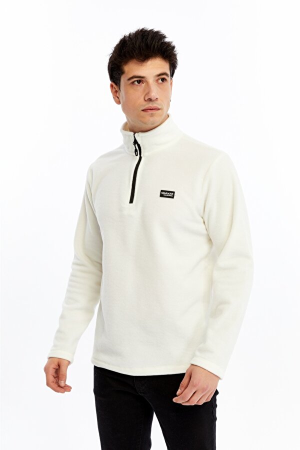 Champp Summit Yarım Fermuarlı Erkek Polar Erkek Beyaz Polar Cmp2506-01