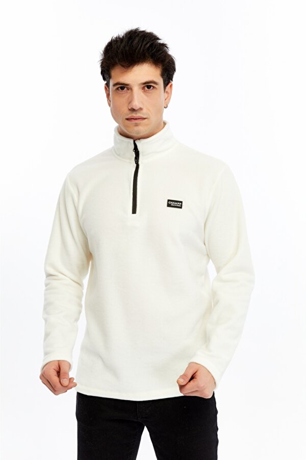 Champp Summit Yarım Fermuarlı Erkek Polar Erkek Beyaz Polar Cmp2506-01