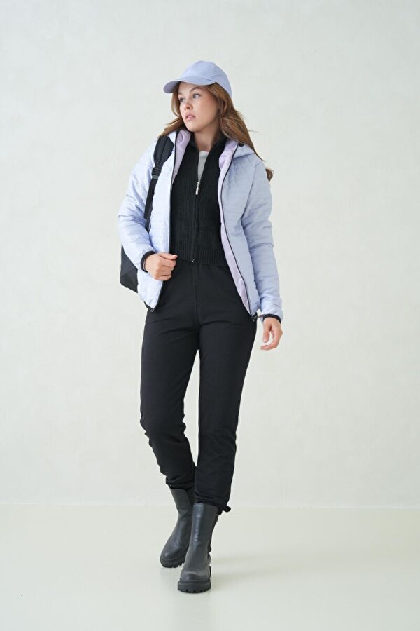 D1fference İçi Astarlı Su ve Rüzgar Geçirmez Cepli Kapüşonlu Kadın Mont