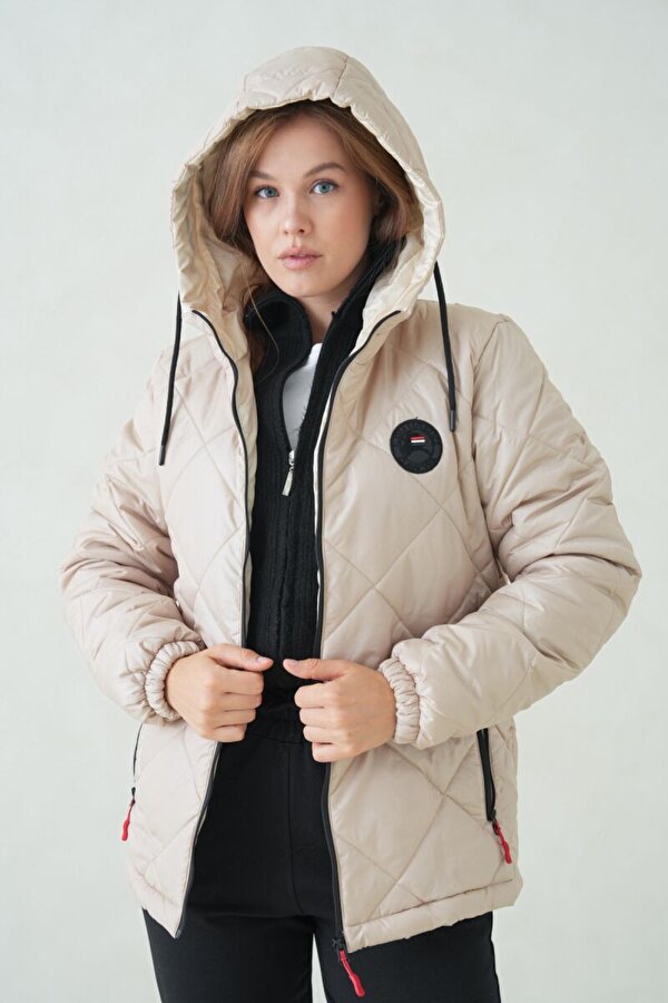 D1fference Su ve Rüzgar Geçirmez Jel Elyaflı Kapitone Cepli Spor Mont