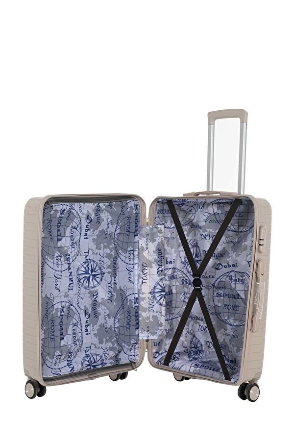 Lumberjack PARIS -B PP 5PR Bej Unisex Büyük Boy Valiz