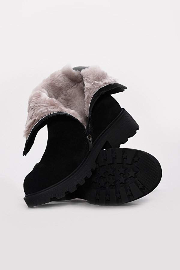 Fast Step Hakiki Deri Kürklü  Kadın Klasik Bot 124KZA3111