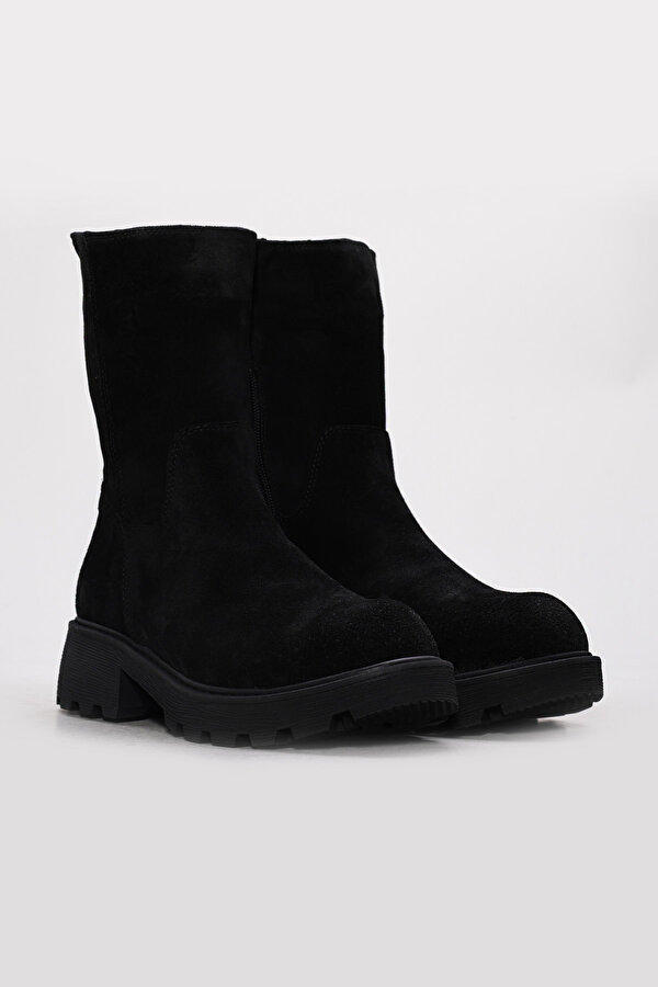 Fast Step Hakiki Deri Kürklü  Kadın Klasik Bot 124KZA3111