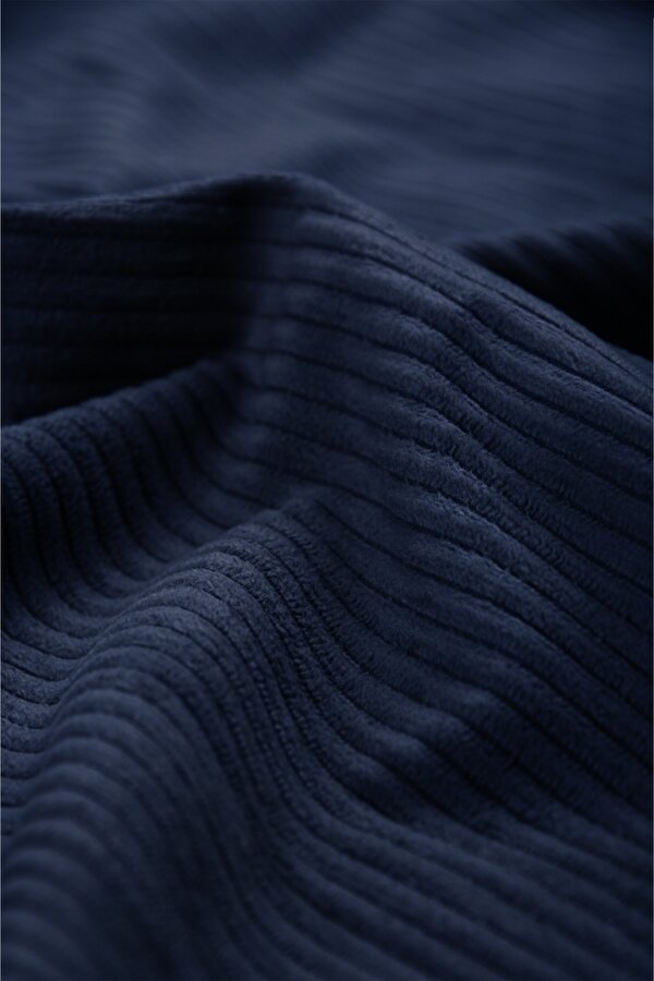 Deep Sea DeepSEA Lacivert Cepli Likralı Kadife Kumaş Rahat Kesim Erkek Gömlek – Yumuşak Dokulu, Şık Tasarım Gömlek 2600759