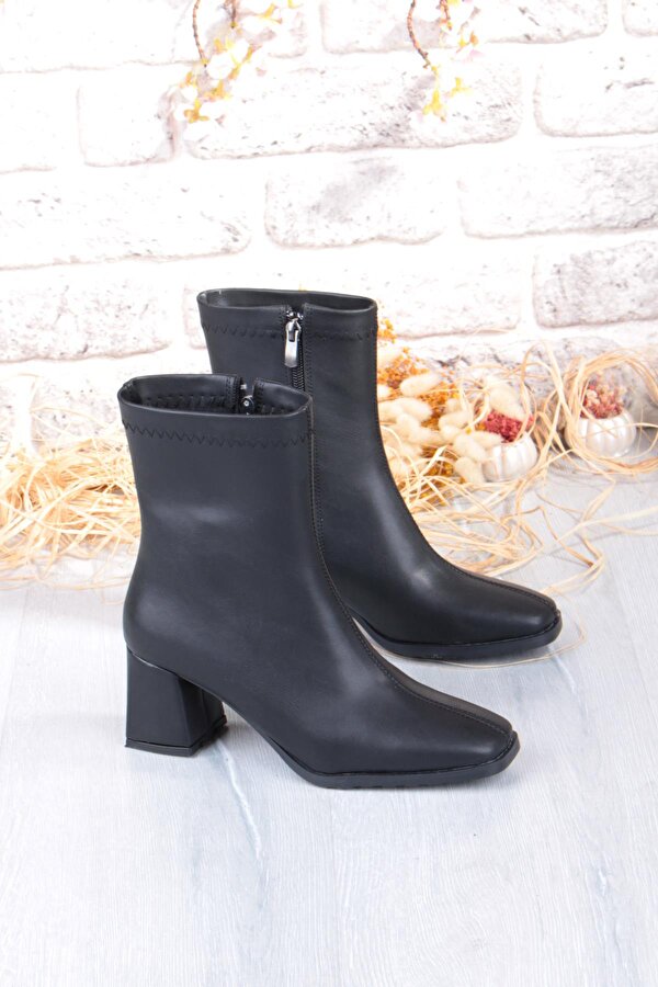 Fort 1195 Uraz Rahat 6 Cm Kalın Topuk Yüksekliği Kut Burun Kadın Bot