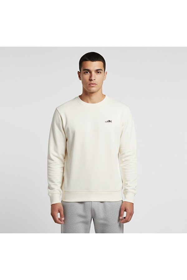 Elfin Kadın Beyaz Bisiklet Yaka Sweatshirt