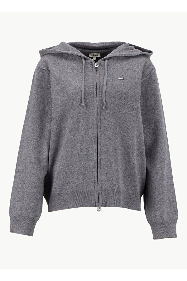 Jeep Gri Melanj Kadın Hırka J5WL-HRK7181