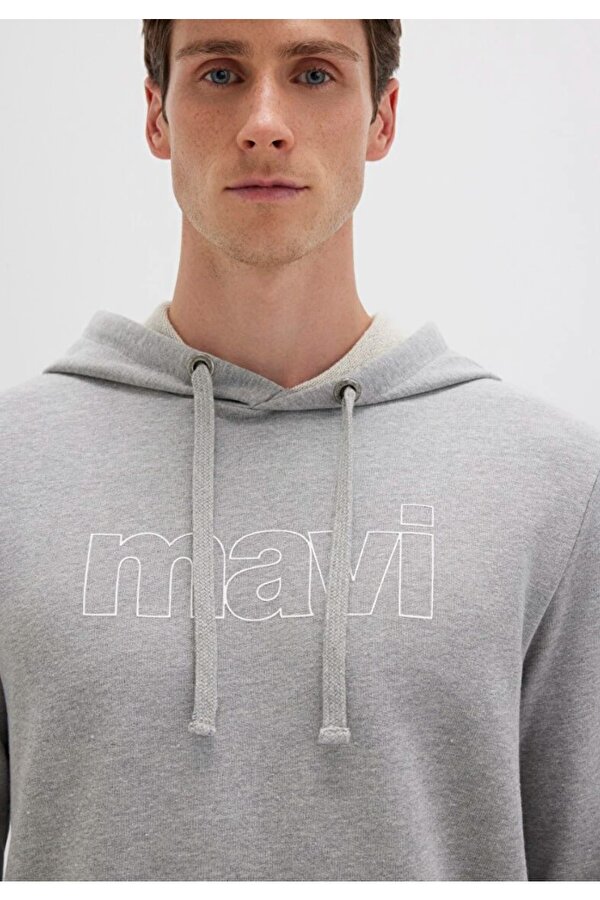 Mavi 065606-28387 Logo Baskılı Kapüşonlu Erkek Sweatshirt