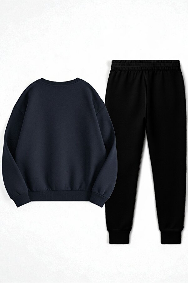 uyguntarz Unisex Los Angeles Baskılı Oversize Bisiklet Yaka Sweatshirt 2'li Eşofman Takımı