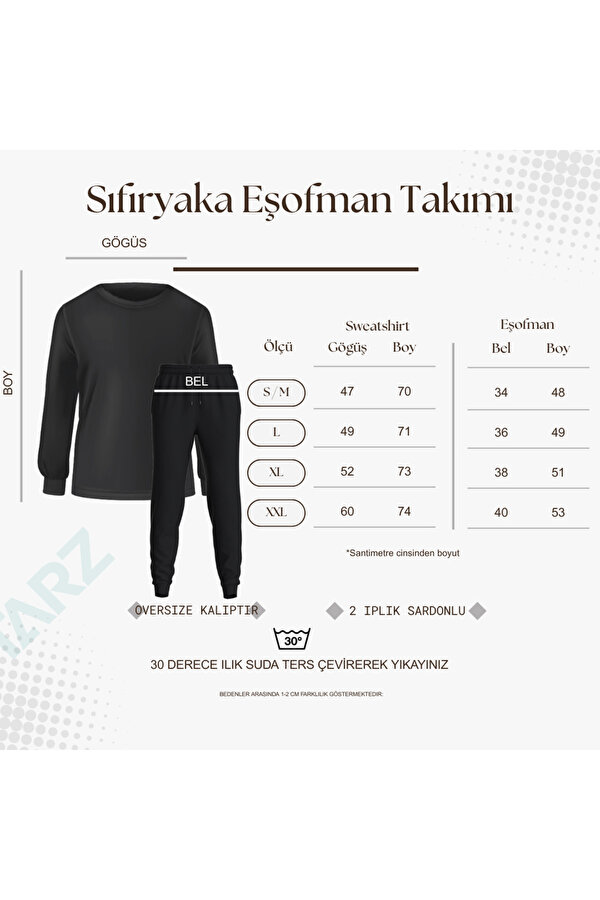 uyguntarz Unisex Los Angeles Baskılı Oversize Bisiklet Yaka Sweatshirt 2'li Eşofman Takımı