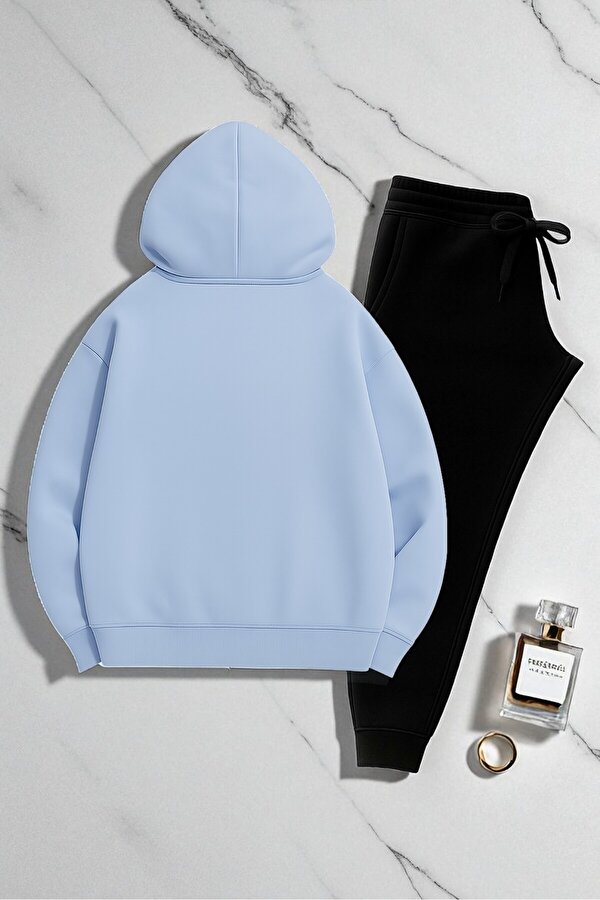 uyguntarz Unisex Be Happy Baskılı Oversize Sweatshirt Takım