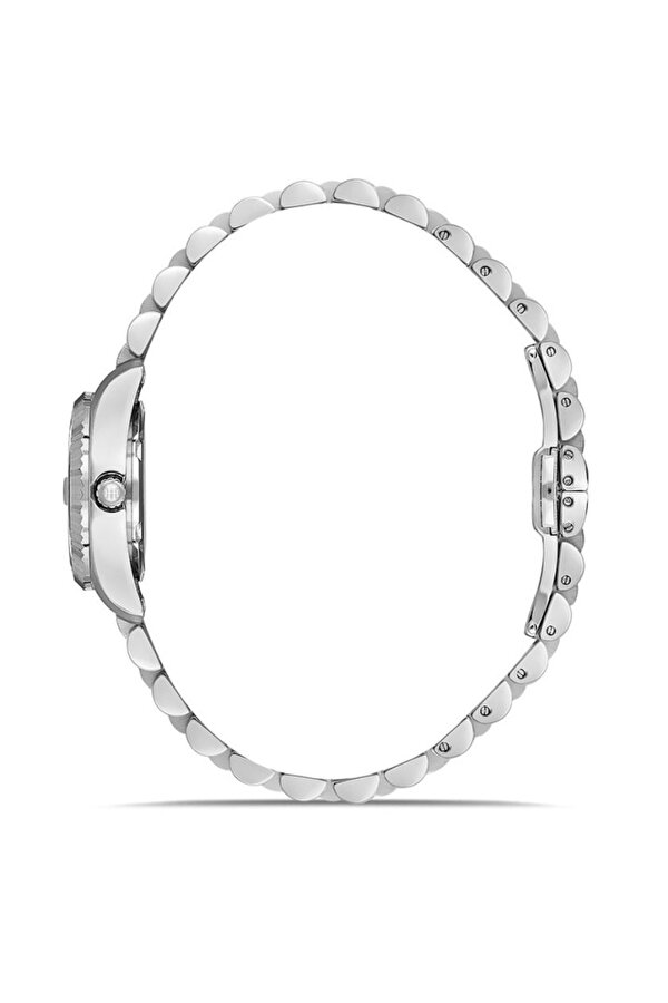 Hislon QL155S-02SS Safir Çizilmez Cam Bombeli Takvim Metalik Renk Kadın Kol Saati