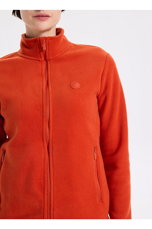 Discovery Expedition D5WL-SWT3303 Kiremit Dik Yaka Basic Düz Kadın Polar Sweatshırt