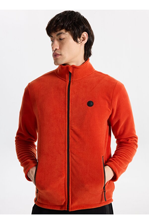 Discovery Expedition D5WM-SWT3301 Kiremit Dik Yaka Basic Düz Erkek Polar Sweatshırt