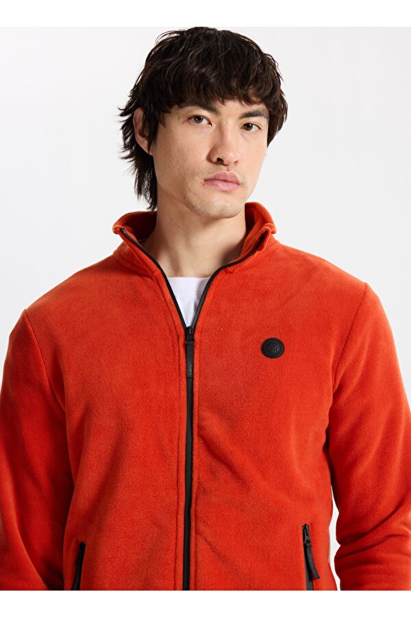 Discovery Expedition D5WM-SWT3301 Kiremit Dik Yaka Basic Düz Erkek Polar Sweatshırt