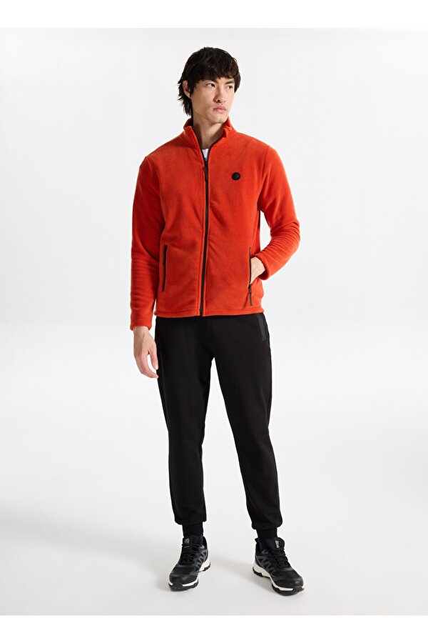 Discovery Expedition D5WM-SWT3301 Kiremit Dik Yaka Basic Düz Erkek Polar Sweatshırt