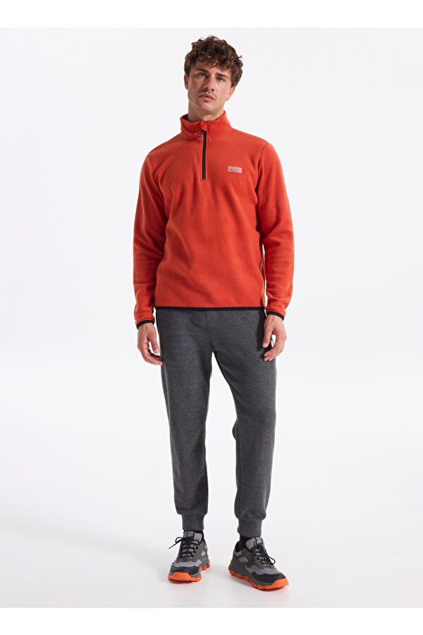 Discovery Expedition D4WM-SWT3993 Kiremit Dik Yaka Basic Düz Erkek Polar Sweatshırt