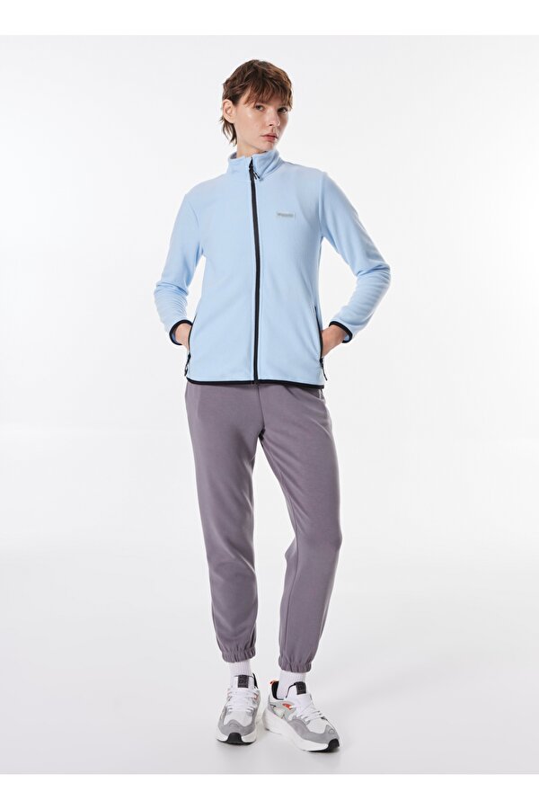 Discovery Expedition Açık Mavi Kadın Dik Yaka Basic Polar Sweatshırt D4WL-SWT3928