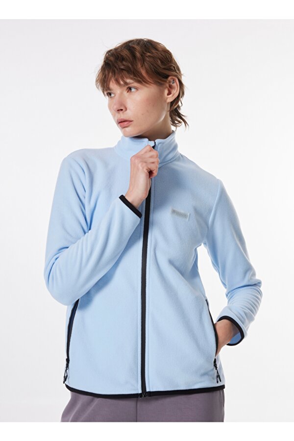 Discovery Expedition Açık Mavi Kadın Dik Yaka Basic Polar Sweatshırt D4WL-SWT3928