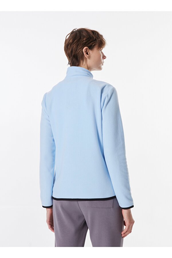 Discovery Expedition Açık Mavi Kadın Dik Yaka Basic Polar Sweatshırt D4WL-SWT3928