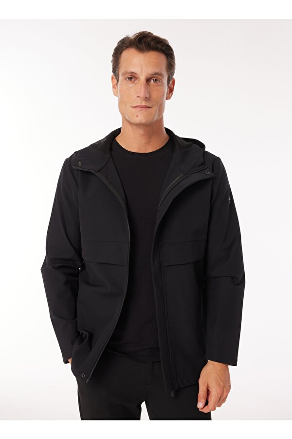 Fabrika Kapüşon Yaka Düz Siyah Erkek Sweatmont F4WM-SWT 2082