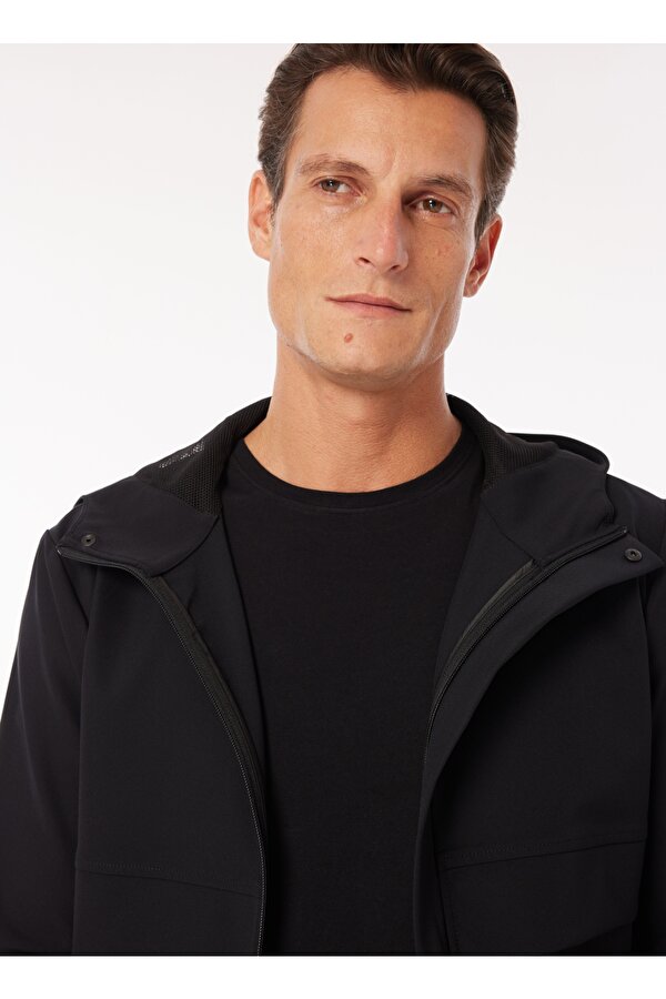 Fabrika Kapüşon Yaka Düz Siyah Erkek Sweatmont F4WM-SWT 2082