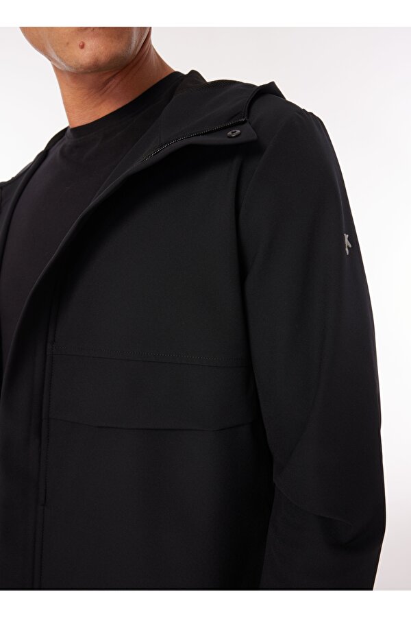 Fabrika Kapüşon Yaka Düz Siyah Erkek Sweatmont F4WM-SWT 2082