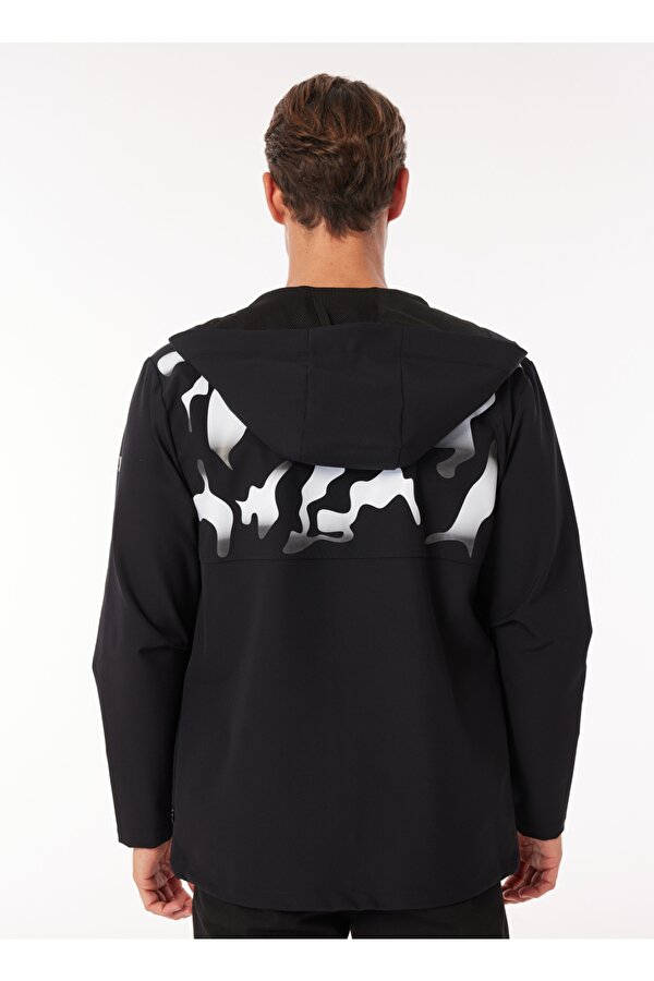 Fabrika Kapüşon Yaka Düz Siyah Erkek Sweatmont F4WM-SWT 2082